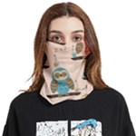 Seamless Pattern Owls Dream Cute Style Pajama Fabric Face Covering Bandana (Two Sides)