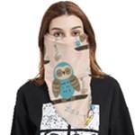 Seamless Pattern Owls Dream Cute Style Pajama Fabric Face Covering Bandana (Triangle)