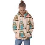Seamless Pattern Owls Dream Cute Style Pajama Fabric Kids  Oversized Hoodie