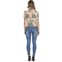 Puffed Short Sleeve Button Up Jacket 