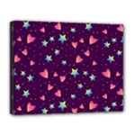 Colorful Stars Hearts Seamless Vector Pattern Canvas 14  x 11  (Stretched)