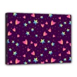 Colorful Stars Hearts Seamless Vector Pattern Canvas 16  x 12  (Stretched)