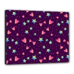 Colorful Stars Hearts Seamless Vector Pattern Canvas 20  x 16  (Stretched)
