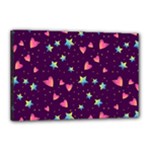 Colorful Stars Hearts Seamless Vector Pattern Canvas 18  x 12  (Stretched)