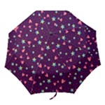 Colorful Stars Hearts Seamless Vector Pattern Folding Umbrellas