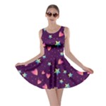 Colorful Stars Hearts Seamless Vector Pattern Skater Dress