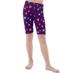 Colorful Stars Hearts Seamless Vector Pattern Kids  Mid Length Swim Shorts