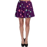 Colorful Stars Hearts Seamless Vector Pattern Skater Skirt