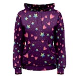 Colorful Stars Hearts Seamless Vector Pattern Women s Pullover Hoodie
