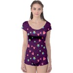 Colorful Stars Hearts Seamless Vector Pattern Boyleg Leotard 