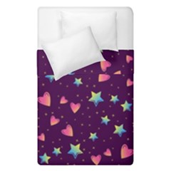 Colorful Stars Hearts Seamless Vector Pattern Duvet Cover Double Side (Single Size) from ArtsNow.com