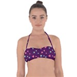 Colorful Stars Hearts Seamless Vector Pattern Tie Back Bikini Top