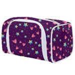 Colorful Stars Hearts Seamless Vector Pattern Toiletries Pouch