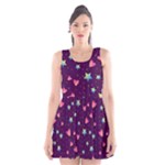 Colorful Stars Hearts Seamless Vector Pattern Scoop Neck Skater Dress