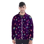 Colorful Stars Hearts Seamless Vector Pattern Men s Windbreaker