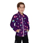 Colorful Stars Hearts Seamless Vector Pattern Kids  Windbreaker