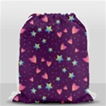 Colorful Stars Hearts Seamless Vector Pattern Drawstring Bag (Small)