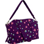 Colorful Stars Hearts Seamless Vector Pattern Canvas Crossbody Bag