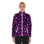 Colorful Stars Hearts Seamless Vector Pattern Women s Bomber Jacket