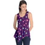 Colorful Stars Hearts Seamless Vector Pattern Sleeveless Tunic