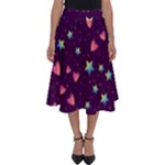 Colorful Stars Hearts Seamless Vector Pattern Perfect Length Midi Skirt