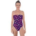 Colorful Stars Hearts Seamless Vector Pattern Tie Back One Piece Swimsuit