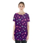 Colorful Stars Hearts Seamless Vector Pattern Skirt Hem Sports Top