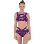 Colorful Stars Hearts Seamless Vector Pattern Bandaged Up Bikini Set 