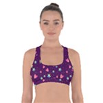 Colorful Stars Hearts Seamless Vector Pattern Cross Back Sports Bra