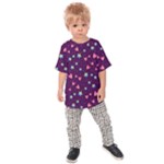 Colorful Stars Hearts Seamless Vector Pattern Kids  Raglan T-Shirt