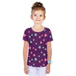 Colorful Stars Hearts Seamless Vector Pattern Kids  One Piece T-Shirt
