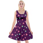 Colorful Stars Hearts Seamless Vector Pattern Reversible Velvet Sleeveless Dress