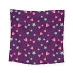 Colorful Stars Hearts Seamless Vector Pattern Square Tapestry (Small)