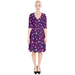 Colorful Stars Hearts Seamless Vector Pattern Wrap Up Cocktail Dress