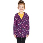 Colorful Stars Hearts Seamless Vector Pattern Kids  Double Breasted Button Coat