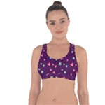 Colorful Stars Hearts Seamless Vector Pattern Cross String Back Sports Bra