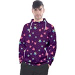 Colorful Stars Hearts Seamless Vector Pattern Men s Pullover Hoodie