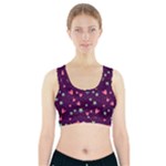 Colorful Stars Hearts Seamless Vector Pattern Sports Bra With Pocket