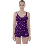 Colorful Stars Hearts Seamless Vector Pattern Tie Front Two Piece Tankini
