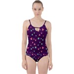 Colorful Stars Hearts Seamless Vector Pattern Cut Out Top Tankini Set