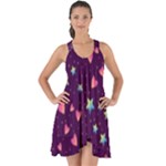 Colorful Stars Hearts Seamless Vector Pattern Show Some Back Chiffon Dress