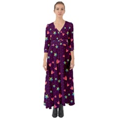 Button Up Boho Maxi Dress 