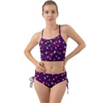 Colorful Stars Hearts Seamless Vector Pattern Mini Tank Bikini Set