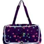 Colorful Stars Hearts Seamless Vector Pattern Multi Function Bag