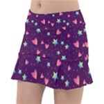 Colorful Stars Hearts Seamless Vector Pattern Classic Tennis Skirt