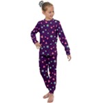 Colorful Stars Hearts Seamless Vector Pattern Kids  Long Sleeve Set 