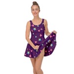 Colorful Stars Hearts Seamless Vector Pattern Inside Out Casual Dress