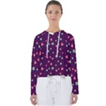 Colorful Stars Hearts Seamless Vector Pattern Women s Slouchy Sweat