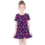 Colorful Stars Hearts Seamless Vector Pattern Kids  Simple Cotton Dress