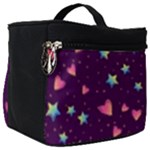 Colorful Stars Hearts Seamless Vector Pattern Make Up Travel Bag (Big)